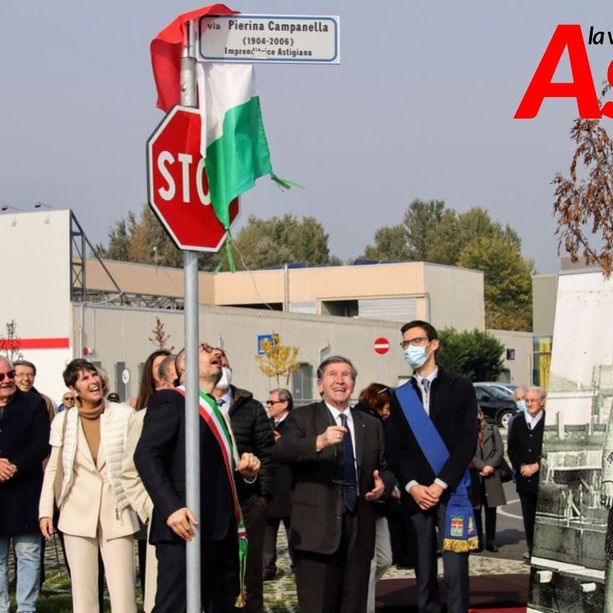 Asti: intitolata alla fondatrice della Saclà via Pierina Campanella. L'emozione del figlio, il cavalier Lorenzo Ercole [FOTO E VIDEO]