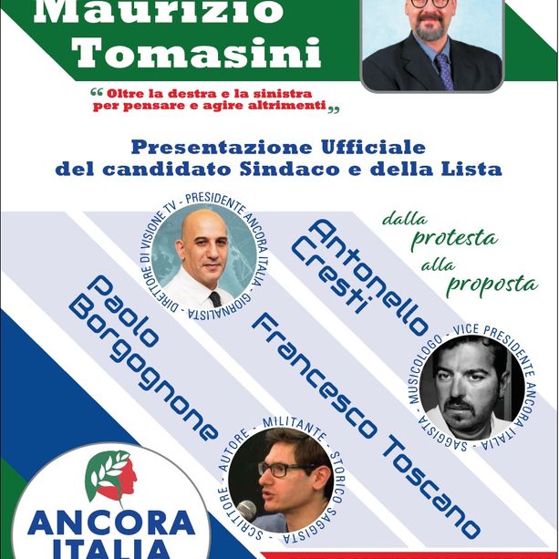 Sesto aspirante al Comune di Asti. Domenica si presenta Maurizio Tomasini per 'Ancora Italia