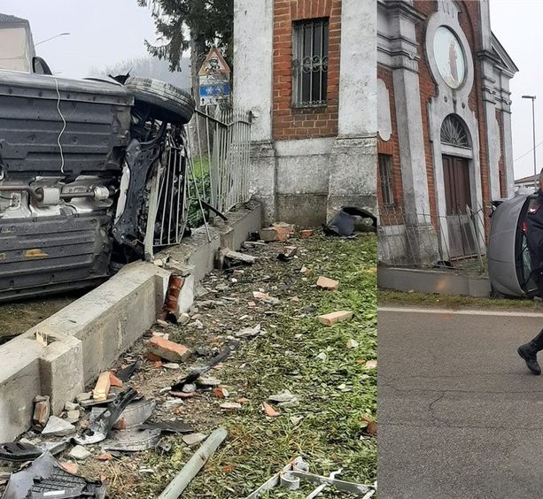 Rubano borsa da una macchina in un cortile a Calliano. Inseguiti dal marito della vittima si ribaltano per l'alta velocità