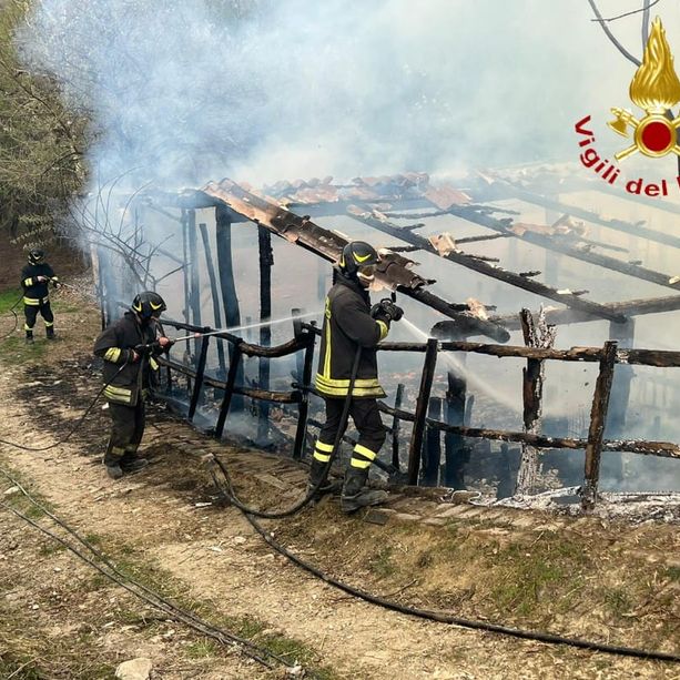 Esteso incendio a Rocchetta Palafea. Partito da un capannone si estende a bosco