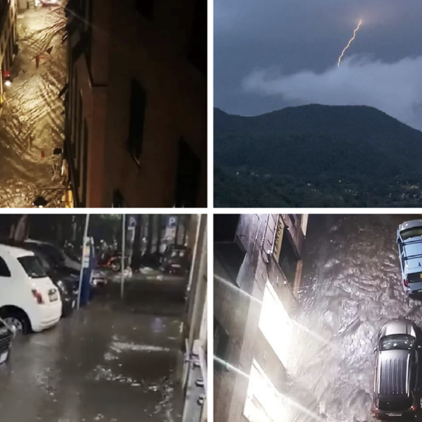 Allerta meteo, forti piogge, fulmini e allagamenti in città: molti sottopassi chiusi (Foto e Video)