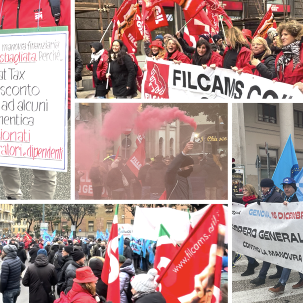 Sciopero generale, oltre 6 mila in piazza a Genova contro la Manovra del Governo Meloni (Video)
