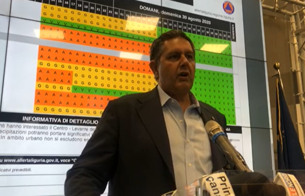 Maltempo Liguria, l'aggiornamento di Giovanni Toti: &quot;Il quadro delle previsioni è confermato&quot;