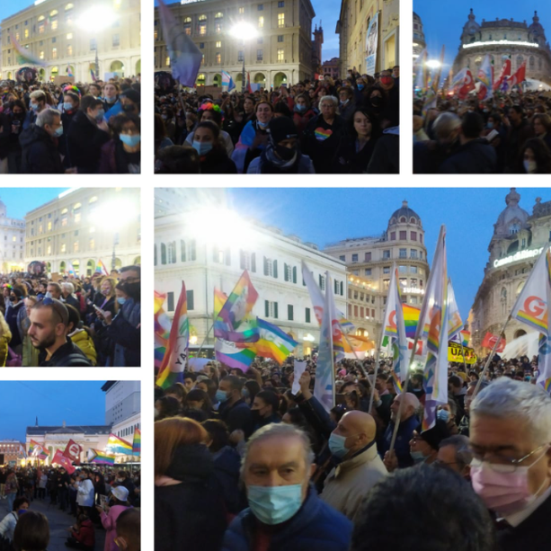 DDL Zan, un migliaio in piazza a Genova contro la bocciatura della legge (FOTO e VIDEO)