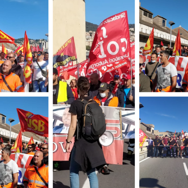 Sciopero Generale. Il corteo è arrivato davanti a Confindustria, fumogeni contro la sede (Foto e video)