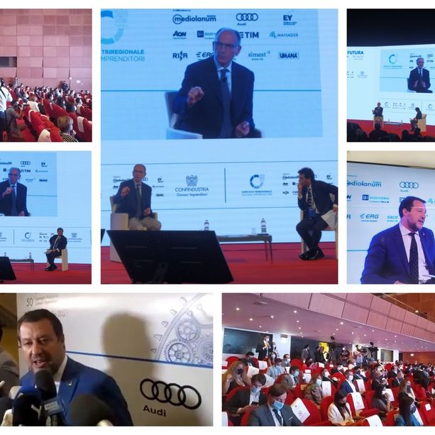 Salvini al convegno di Confindustria: &quot;Liguria ostaggio dei cantieri, chiediamo il commissariamento immediato, modello Genova per tutta Italia&quot; (FOTO e VIDEO)