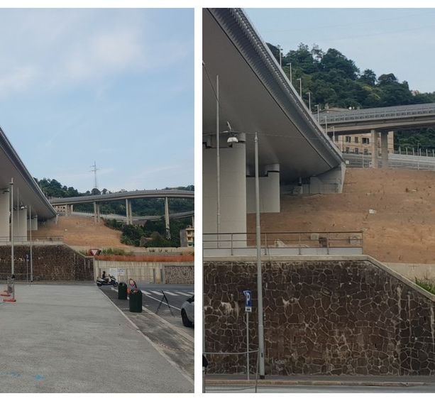 Il (poco) verde secca sotto il ponte e la collina diventa brulla. Visione desolante all'ombra del San Giorgio (FOTO)