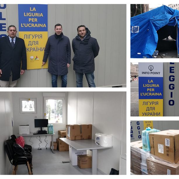 Ucraina, a Genova il primo infopoint per l'accoglienza dei profughi, Toti: &quot;Chiesto un monitoraggio dei flussi&quot; (Foto e Video)