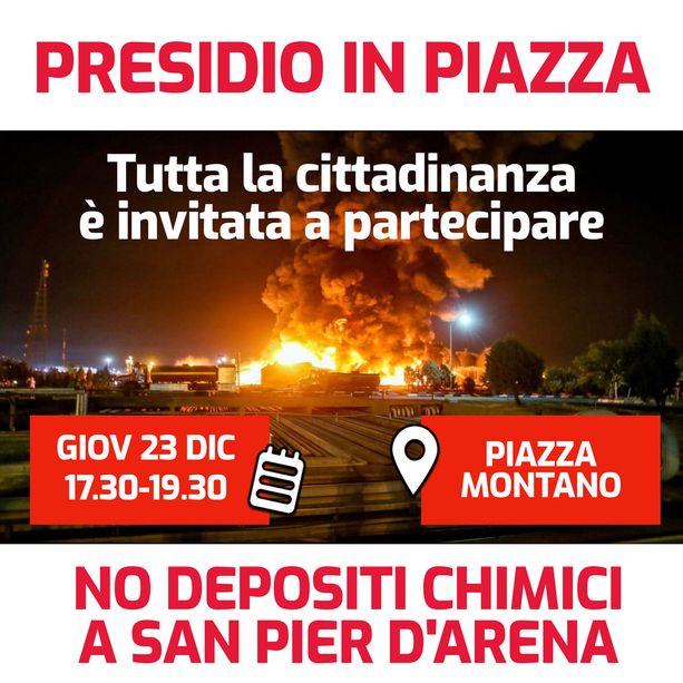 Contro il petrolchimico a Sampierdarena, manifestazione il prossimo 23 dicembre