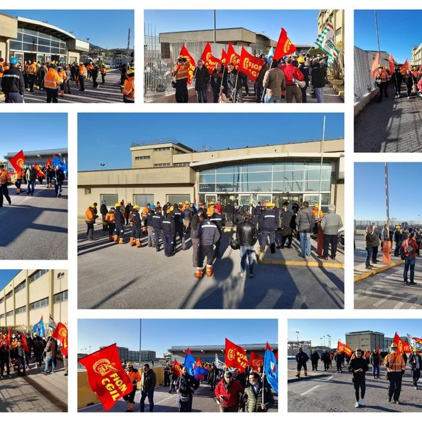 Ex Ilva, dopo l'incidente di sabato è scattato lo sciopero di due ore in fabbrica, corteo degli operai sotto la direzione (Foto)