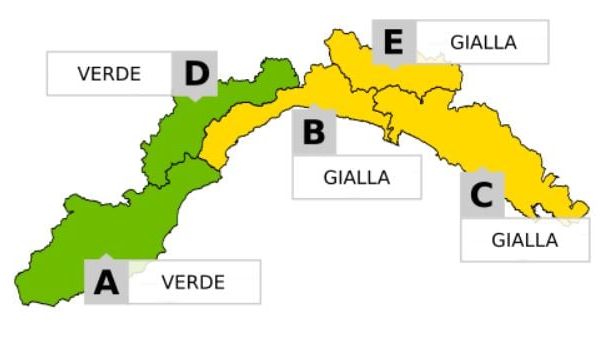 Maltempo, prolungata l'allerta meteo gialla per temporali sul Centro Levante ligure