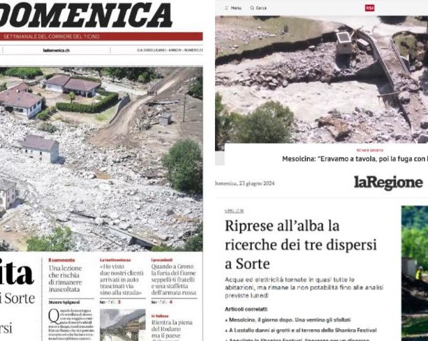 Maltempo, disastro e distruzione in Mesolcina: tre dispersi e autostrada spazzata via