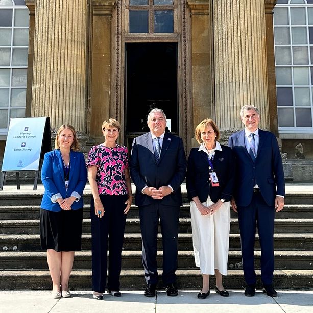 Il Ministro di Stato monegasco Dartout alla 4ª riunione della Comunità politica europea a Blenheim Palace nell'Oxfordshire