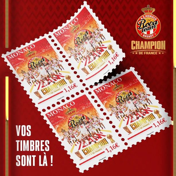 AS Monaco Basket campione di Francia: un francobollo commemorativo per i Roca Boys