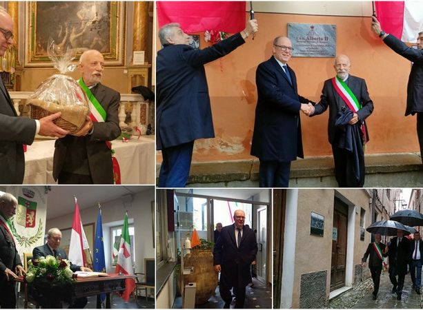 Perinaldo si riavvicina ai Grimaldi, il principe Alberto II visita il borgo (Foto e video)