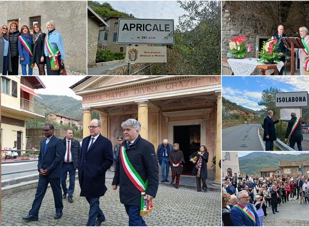 Isolabona e Apricale diventano sito storico Grimaldi di Monaco: il principe Alberto II visita i borghi della val Nervia (Foto e video)