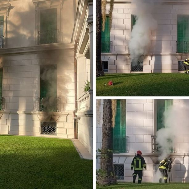 Ospedaletti, incendio alla Residenza Regina: in fiamme la palestra nei locali sotterranei, evacuato lo stabile (Foto e video)