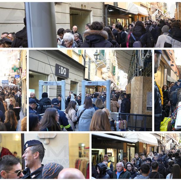 Sanremo, code chilometriche ai varchi sicurezza: polizia e carabinieri a 'gestire il traffico', difficili spostamenti per gli addetti ai lavori (Foto)
