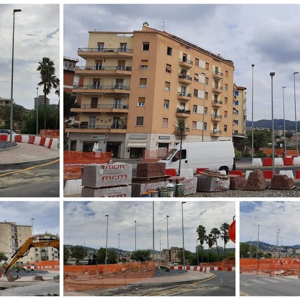 Imperia, alla prova del traffico la nuova rotonda di Borgo San Moro (video)