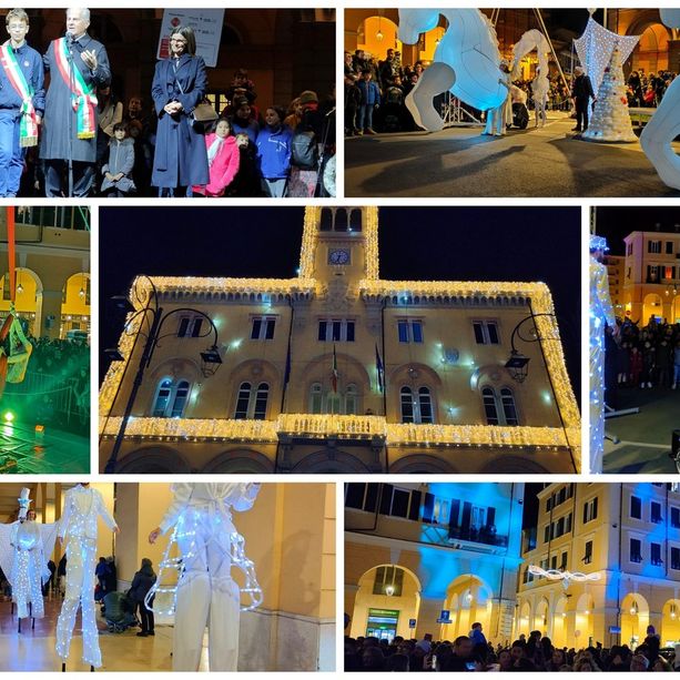 Imperia si illumina, si accendono le luci di Natale. Scajola: &quot;E a Capodanno grande festa in via Cascione&quot; (Foto e Video)