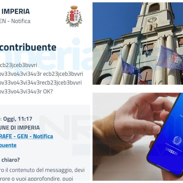 Allarme a Imperia per un messaggio dell’anagrafe del Comune sull’App ‘Io'. Gli uffici &quot;Non lo abbiamo inviato noi”