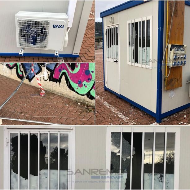 Centro tamponi di Taggia vandalizzato prima dell'apertura: vetri spaccati e danni all'impianto elettrico (Foto)