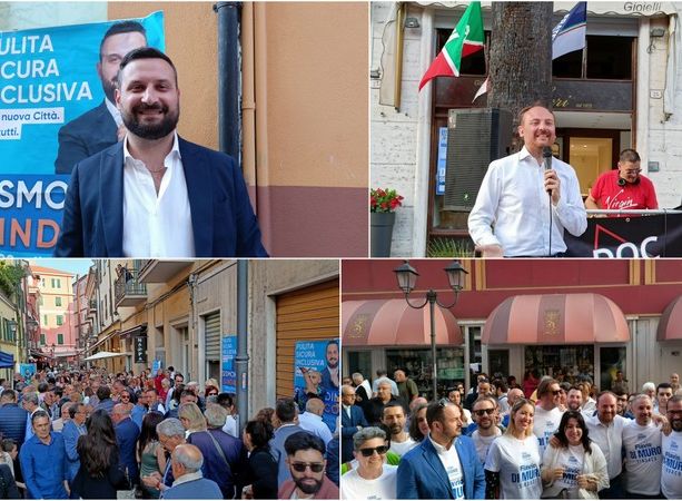 Ventimiglia verso il ballottaggio, Flavio Di Muro e Gabriele Sismondini chiudono la campagna elettorale (Foto e video)