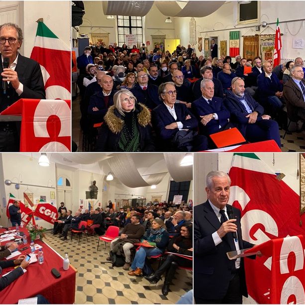 CGIL provinciale a congresso: Calà “Imperia è il Sud del Nord”, Scajola “Un’esagerazione, incontriamoci per costruire” (foto e video)