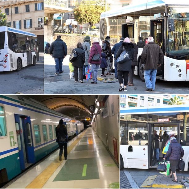 Sanremo: scatta l’obbligo di green pass anche su bus e treni, ma senza controlli serve a poco (Foto e Video)
