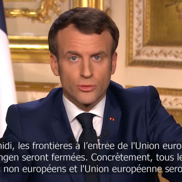 Coronavirus: Macron &quot;Siamo in una guerra sanitaria, per 15 giorni non uscite da casa&quot;, da domani alle 12 chiuso l'ingresso in Europa, sospeso Schengen?