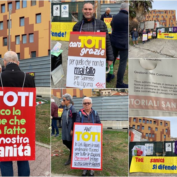 Sanremo: flash mob davanti al Palasalute mai nato, dito puntato contro Toti e la Regione (foto e video)