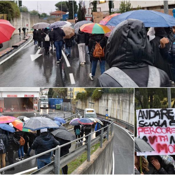 Sanremo: “Andare a scuola è un percorso per la vita, non per la morte”, studenti e famiglie manifestano in valle Armea