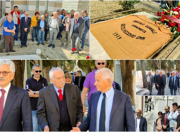 Imperia, Massimo D'Alema rende omaggio alla tomba di Alessandro Natta (foto e video)