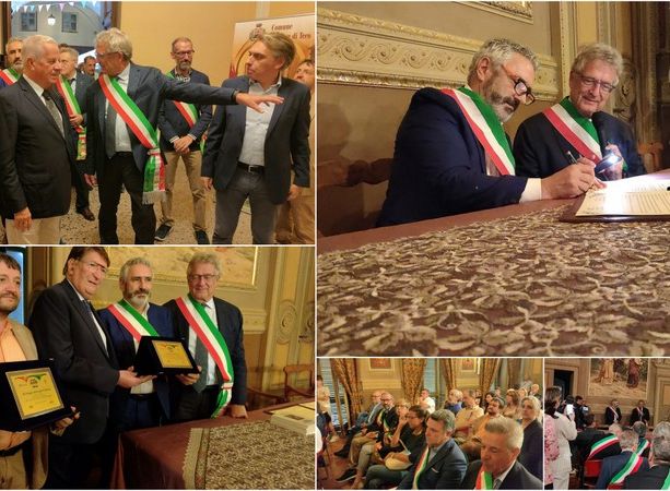 Nasce il patto di amicizia tra Pieve di Teco e Ceva: sinergie per sviluppare economia, turismo e artigianato (foto e video)