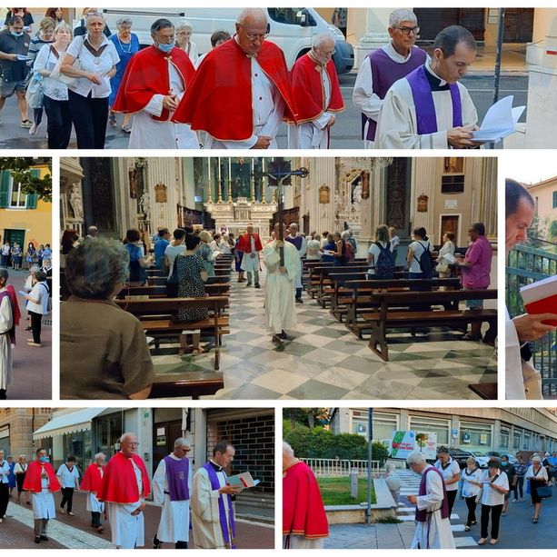 Emergenza siccità, a Imperia processione e preghiere per invocare la pioggia. Corteo  per le vie di Oneglia dalla Basilica di San Giovanni (foto e video)
