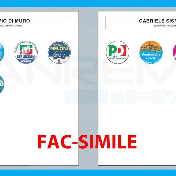 Ventimiglia: ultime ore di campagna, ecco la scheda che gli elettori troveranno domenica e lunedì