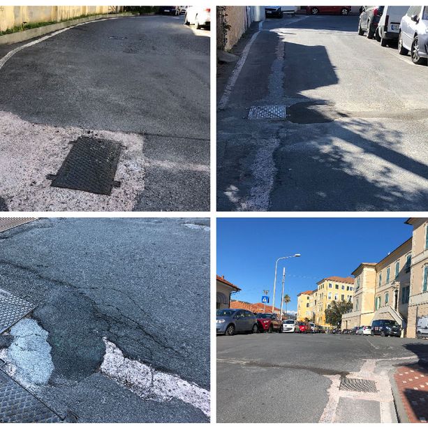 Imperia: asfalto riparato male dopo i lavori, si alza la protesta “Avremo la fibra in casa, ma paghiamo il prezzo di avere strade da terzo mondo&quot; (Foto)