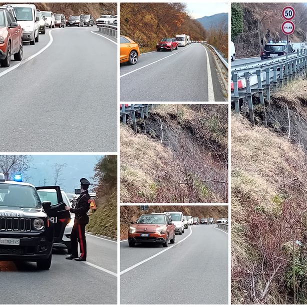 Frana sulla 28, lunghe code verso il Piemonte (foto)
