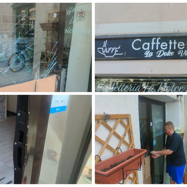 Imperia, furto con spaccata al bar 'La dolce vita': ladri rubano 20 euro e ne perdono 10 per strada. I titolari &quot;Siamo arrabbiati, oltre 800 euro di danni&quot; (foto)
