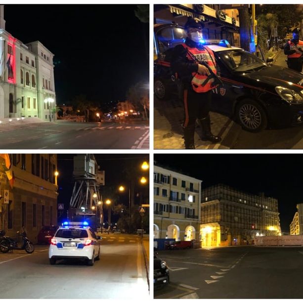 Coronavirus, Imperia: prima notte di coprifuoco e la città si è 'spenta'. Numerosi i controlli delle forze dell'ordine sul territorio (Foto)
