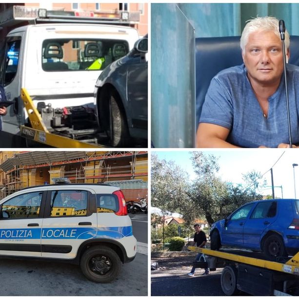 Imperia, continua la lotta al degrado, nuova operazione della polizia locale contro l'abbandono 'selvaggio' di veicoli. Gagliano: &quot;Il progetto continuerà senza sosta&quot; (foto)