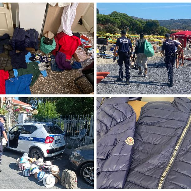 Diano Marina, la lotta ai 'vucumprà' sulle spiagge porta i primi risultati: la polizia locale sequestra 800 articoli contraffatti