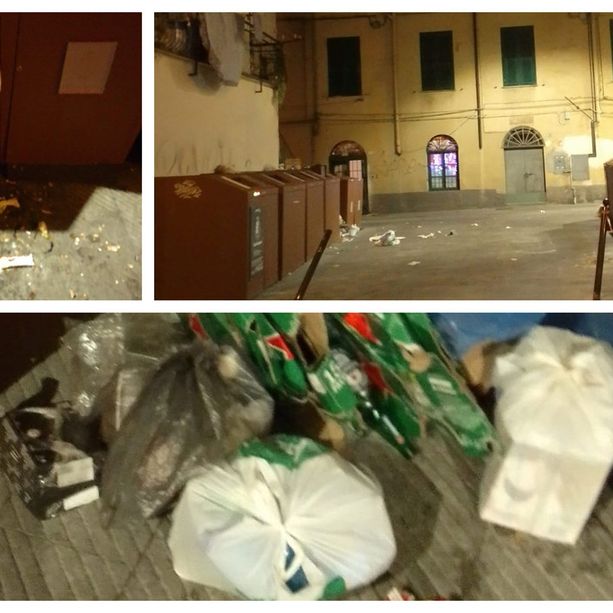 Imperia, rifiuti e degrado in via san Giovanni, via del Collegio e piazza Calvi (foto)