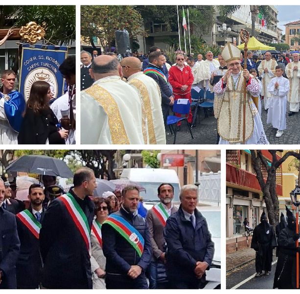 Diano Marina, la pioggia non ferma il raduno delle Confraternite liguri  (foto e video)