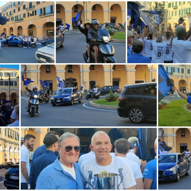 L'Imperia torna in serie D, la città esplode: piazza Dante si tinge di nerazzurro