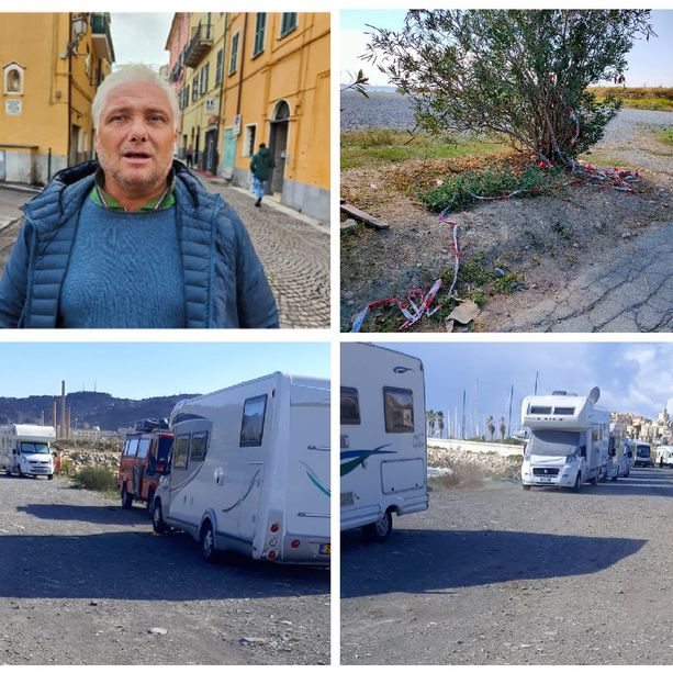Imperia, camper e roulotte al Parco Urbano. Gagliano: “Metteremo le transenne, alla Spianata tra gli abusivi si nascondevano i basisti dei furti”