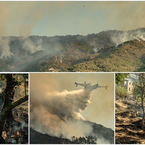 Incendio tra Sanremo e Ceriana, il fronte si allarga: il racconto in mezzo ai volontari
