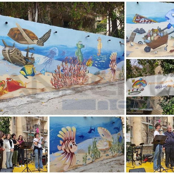Imperia, grande festa per l’inaugurazione del maxi murales al campetto di Cristo Re: &quot;Salviamo l'ambiente e gli spazi per i nostri giovani&quot; (foto e video)