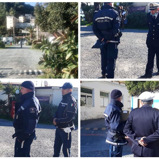 Diano Marina, blitz dei vigili sul molo Landini: verifiche all’ex campeggio ‘Angolo di Sogno’ (foto)