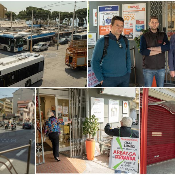 Sanremo: rabbia e serrande abbassate contro il mega store al deposito RT, scatta la protesta del quartiere San Martino (foto e video)